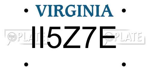II5Z7E Virginia License Plate