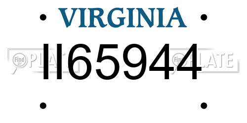 II65944 Virginia License Plate