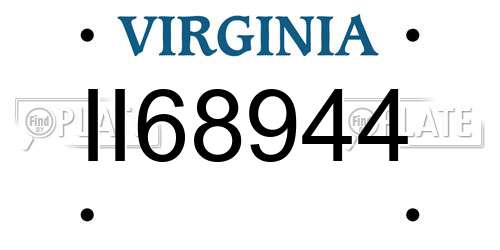 II68944 Virginia License Plate