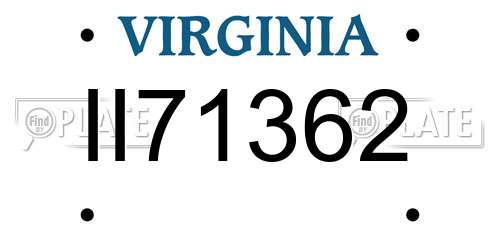 II71362 Virginia License Plate