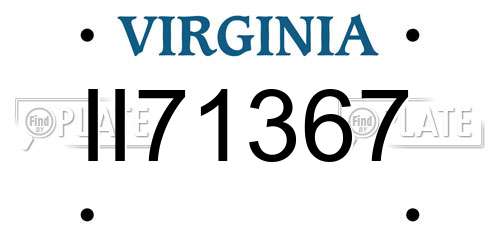 II71367 Virginia License Plate