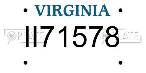 II71578 Virginia License Plate