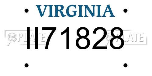 II71828 Virginia License Plate