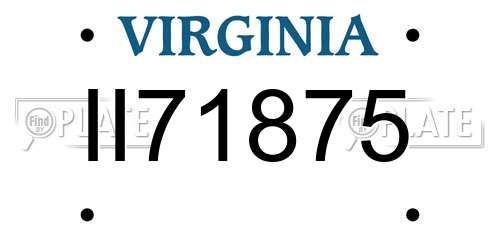 II71875 Virginia License Plate