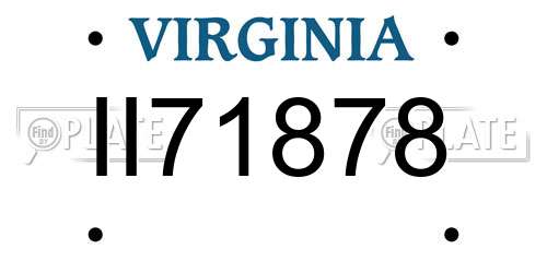 II71878 Virginia License Plate