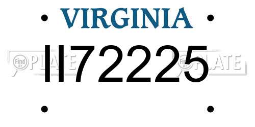 II72225 Virginia License Plate