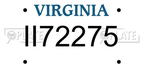 II72275 Virginia License Plate