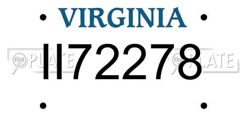 II72278 Virginia License Plate