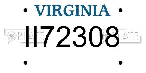 II72308 Virginia License Plate