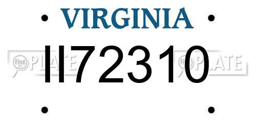 II72310 Virginia License Plate