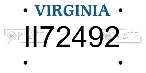 II72492 Virginia License Plate