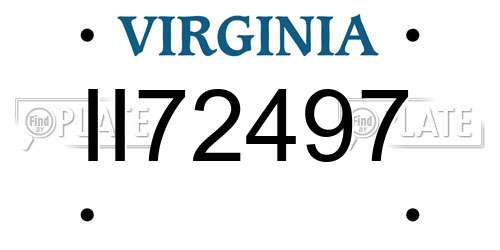 II72497 Virginia License Plate