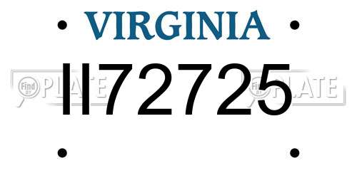 II72725 Virginia License Plate