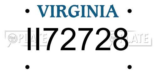 II72728 Virginia License Plate