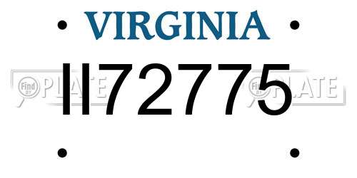 II72775 Virginia License Plate