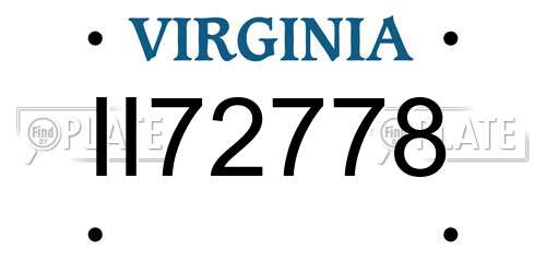 II72778 Virginia License Plate