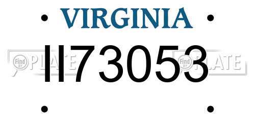 II73053 Virginia License Plate