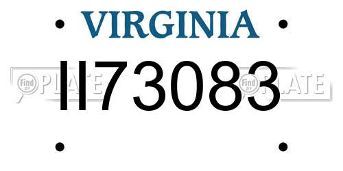 II73083 Virginia License Plate