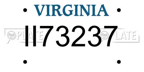 II73237 Virginia License Plate