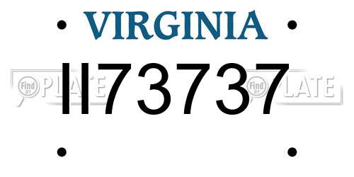II73737 Virginia License Plate