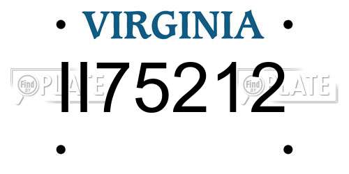 II75212 Virginia License Plate