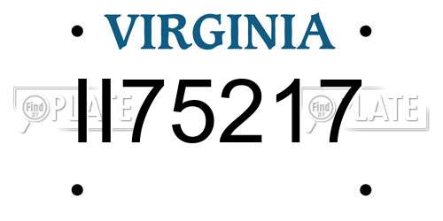 II75217 Virginia License Plate