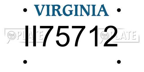 II75712 Virginia License Plate