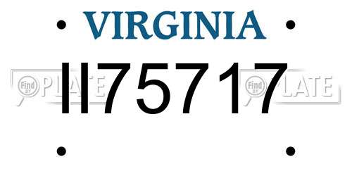 II75717 Virginia License Plate