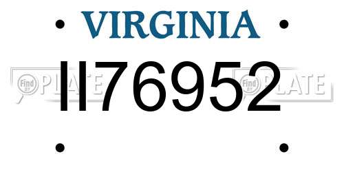 II76952 Virginia License Plate