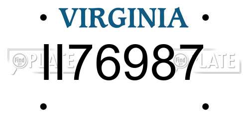 II76987 Virginia License Plate