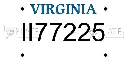 II77225 Virginia License Plate