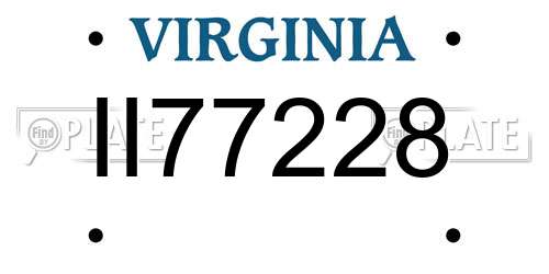 II77228 Virginia License Plate