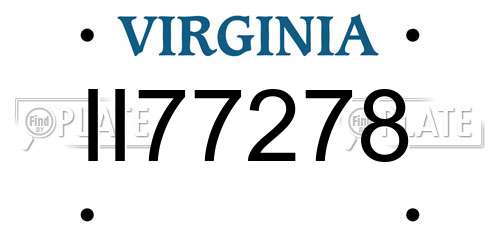 II77278 Virginia License Plate
