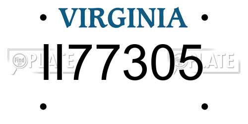 II77305 Virginia License Plate