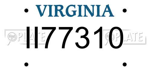 II77310 Virginia License Plate