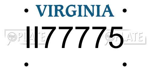 II77775 Virginia License Plate