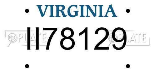 II78129 Virginia License Plate