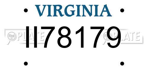 II78179 Virginia License Plate