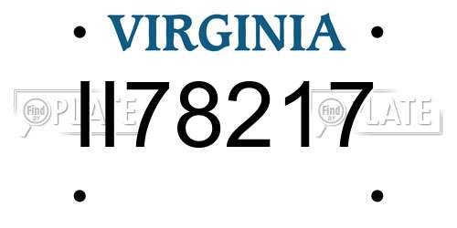 II78217 Virginia License Plate