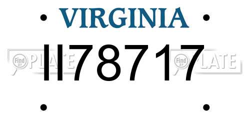 II78717 Virginia License Plate