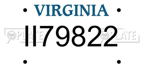 II79822 Virginia License Plate