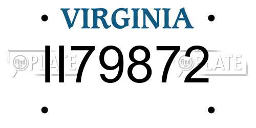 II79872 Virginia License Plate