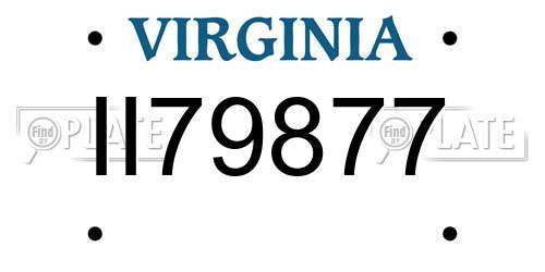 II79877 Virginia License Plate