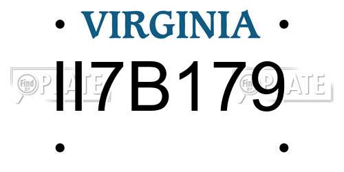 II7B179 Virginia License Plate