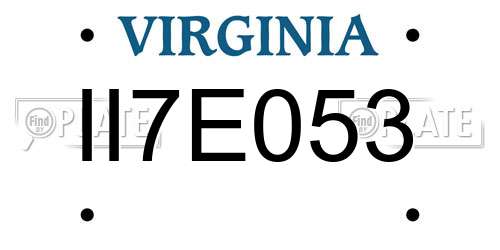 II7E053 Virginia License Plate