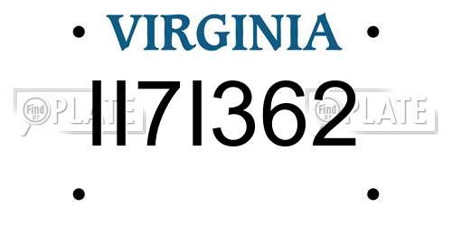 II7I362 Virginia License Plate