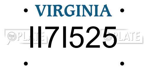 II7I525 Virginia License Plate