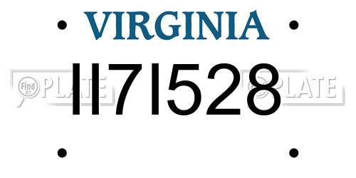 II7I528 Virginia License Plate