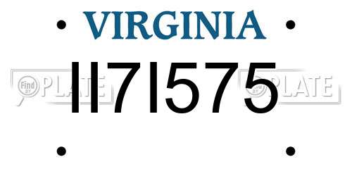II7I575 Virginia License Plate