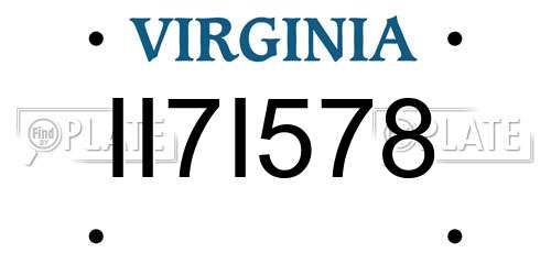 II7I578 Virginia License Plate